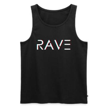 Rave Raven danse Party Techno Électro Cadeau - Débardeur bio Premium Homme - noir - Devant - AI Model Male 178 light (178cm)