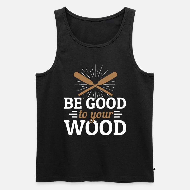Holz - Männer Premium Bio Tank Top - Schwarz