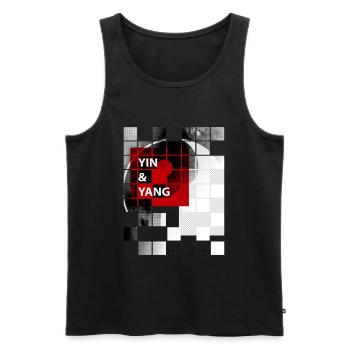 yin yang - Men's Premium Organic Tank Top - black - Front - AI Model Male 178 light (178cm)