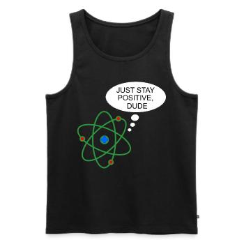 Proton Funny Science Chemistry Physics Nerd - Men's Premium Organic Tank Top - black - Front - AI Model Male 178 light (178cm)