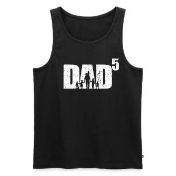Dad to 5 dad with 5 kids 5 times dad - Men's Premium Organic Tank Top - black - Front - Michal (187cm)