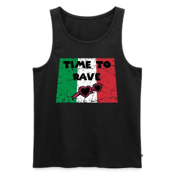 Italien DJ Rave Techno Electro Party Festival - Männer Premium Bio Tank Top - Schwarz - Vorne - AI Model Male 178 light (178cm)