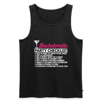Hen party checklist for stag party - Men's Premium Organic Tank Top - black - Front - Michal (187cm)