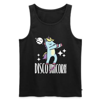 Licorne disco - Débardeur bio Premium Homme - noir - Devant - Michal (187cm)