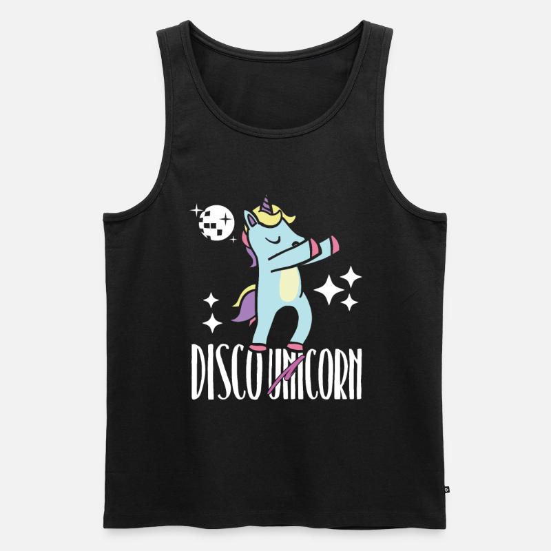 Disco Einhorn - Männer Premium Bio Tank Top - Schwarz