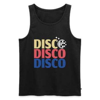 Disco - Débardeur bio Premium Homme - noir - Devant - AI Model Male 178 light (178cm)