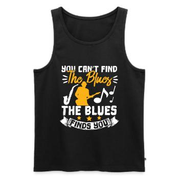 Blues music - Men's Premium Organic Tank Top - black - Front - AI Model Male 178 light (178cm)