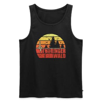 Thüringer Wald wandern Geschenke für Wanderer - Männer Premium Bio Tank Top - Schwarz - Vorne - AI Model Male 178 light (178cm)