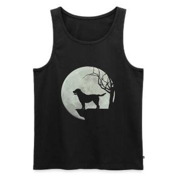 Hund Labrador Mond Lustige Geschenke Mann Frau - Männer Premium Bio Tank Top - Schwarz - Vorne - Michal (187cm)