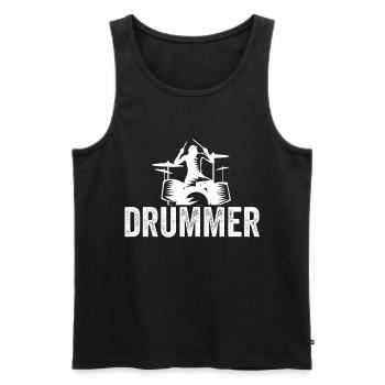 Drummer - Débardeur bio Premium Homme - noir - Devant - Michal (187cm)