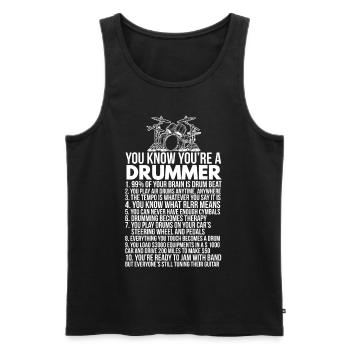 Batteur - Débardeur bio Premium Homme - noir - Devant - Michal (187cm)