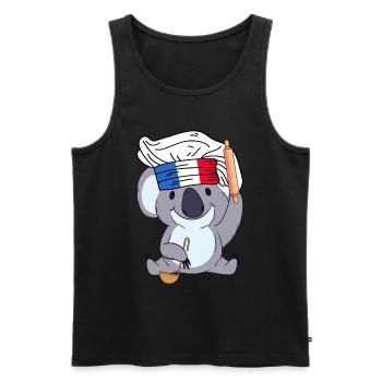 Frankreich Koch Koala Bäcker Paris Cuisine Chef - Männer Premium Bio Tank Top - Schwarz - Vorne - AI Model Male 178 light (178cm)