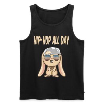 Cool bunny rabbit hip hop rap flex urban idea - Men's Premium Organic Tank Top - black - Front - Michal (187cm)