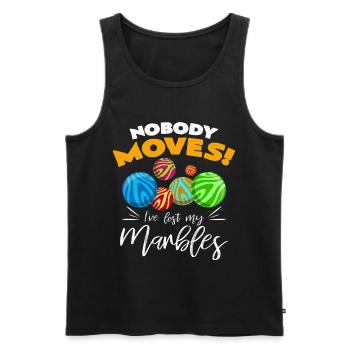 Keiner bewegt sich ich suche meine Murmeln Spruch - Männer Premium Bio Tank Top - Schwarz - Vorne - AI Model Male 178 light (178cm)