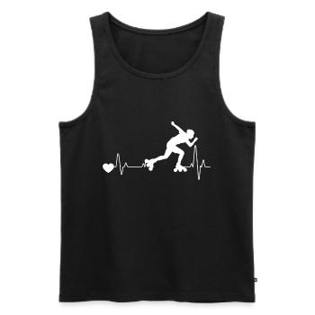 Cœur d'idée cadeau de patinage à roues alignées - Débardeur bio Premium Homme - noir - Devant - Michal (187cm)