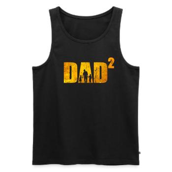 Dad to the power of 2 birth gift father of two dads - Men's Premium Organic Tank Top - black - Front - Michal (187cm)