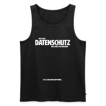 Hier wird Datenschutz noch groß geschrieben DSB - Männer Premium Bio Tank Top - Schwarz - Vorne - AI Model Male 178 light (178cm)