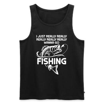 Fishing fisherman fishing fish birthday gift - Men's Premium Organic Tank Top - black - Front - Michal (187cm)