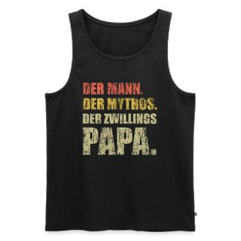Der Mann der Mythos der Zwillingspapa Geschenk - Männer Premium Bio Tank Top - Schwarz - Vorne - Michal (187cm)