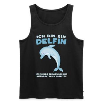 Ich bin ein Delfin - Sarkastisches Büro-Design - Männer Premium Bio Tank Top - Schwarz - Vorne - Michal (187cm)