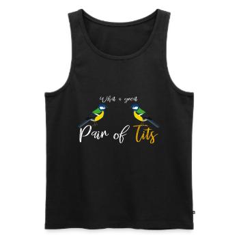 Des oiseaux - Débardeur bio Premium Homme - noir - Devant - Michal (187cm)