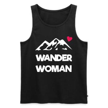 Wander Woman - Débardeur bio Premium Homme - noir - Devant - AI Model Male 178 light (178cm)