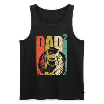 Welder dad gift twins dad high 2nd - Men's Premium Organic Tank Top - black - Front - AI Model Male 178 light (178cm)
