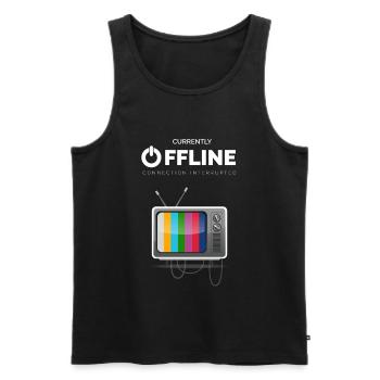 CURRENTLY OFFLINE Tv - Connection Interrupted - Männer Premium Bio Tank Top - Schwarz - Vorne - AI Model Male 178 light (178cm)