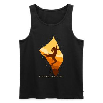 Bouldern - Männer Premium Bio Tank Top - Schwarz - Vorne - Michal (187cm)