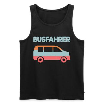 Van - Transporter - Vintage - Camper - Männer Premium Bio Tank Top - Schwarz - Vorne - Michal (187cm)