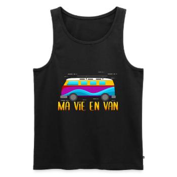 Ma vie dans le van - Débardeur bio Premium Homme - noir - Devant - AI Model Male 178 light (178cm)