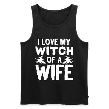 Épouse mariage saint valentin anniversaire de mariage - Débardeur bio Premium Homme - noir - Devant - Michal (187cm)