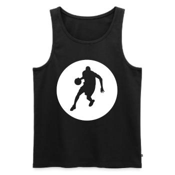basketball - Débardeur bio Premium Homme - noir - Devant - Michal (187cm)