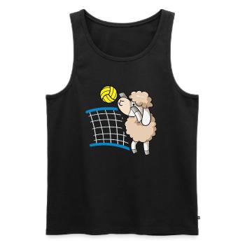 Volleyball Volleyballer Schaf Geburtstag Weihnacht - Männer Premium Bio Tank Top - Schwarz - Vorne - Michal (187cm)