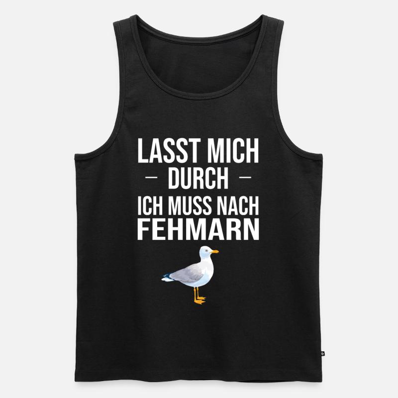 Fehmarn Print - Männer Premium Bio Tank Top - Schwarz