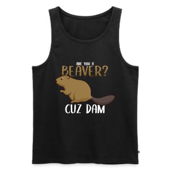 Bist du ein Biber? - Männer Premium Bio Tank Top - Schwarz - Vorne - AI Model Male 178 light (178cm)