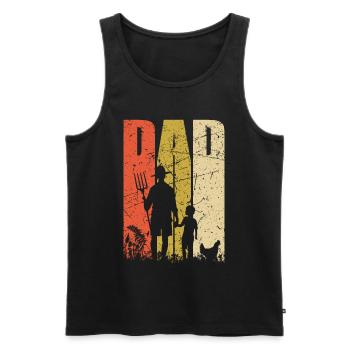 Agriculteurs Cadeaux pour hommes : papa et fils - Débardeur bio Premium Homme - noir - Devant - Michal (187cm)