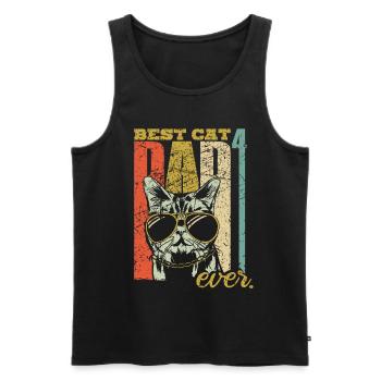 Best Cat Dad ever vier Katzen vierfach Katzenpapa - Männer Premium Bio Tank Top - Schwarz - Vorne - AI Model Male 178 light (178cm)