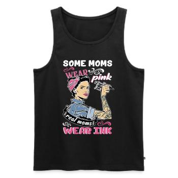 "Some Moms Wear Pink Real Moms Wear Ink Lover" - Men's Premium Organic Tank Top - black - Front - AI Model Male 178 light (178cm)