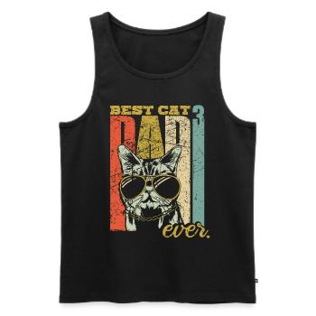 Best Cat Dad ever drei Katzen dreifach Katzenpapa - Männer Premium Bio Tank Top - Schwarz - Vorne - Michal (187cm)