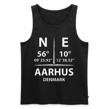 GPS Aarhus DK - Men's Premium Organic Tank Top - black - Front - AI Model Male 178 light (178cm)