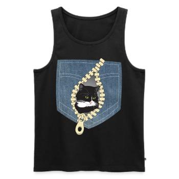 Chat Chats - Débardeur bio Premium Homme - noir - Devant - AI Model Male 178 light (178cm)
