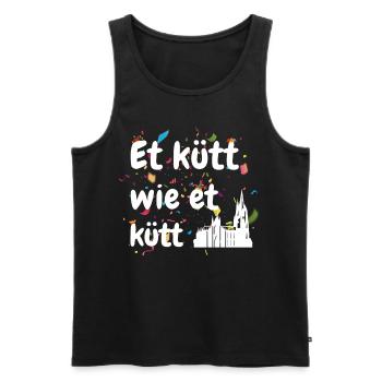 Et kütt wie et kütt Kölsche Sprache Köln - Männer Premium Bio Tank Top - Schwarz - Vorne - AI Model Male 178 light (178cm)