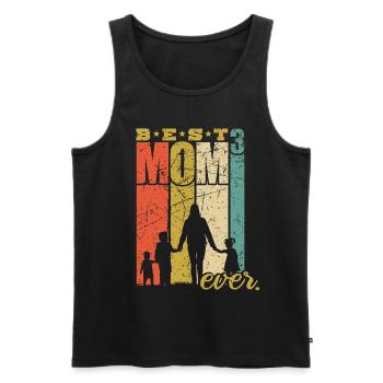 Best Mom Ever dreifache Mama Mutter mit 3 Kinder - Männer Premium Bio Tank Top - Schwarz - Vorne - Michal (187cm)