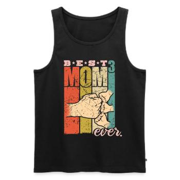 Meilleure mère triple mère Triple Maman 3 Enfants - Débardeur bio Premium Homme - noir - Devant - Michal (187cm)