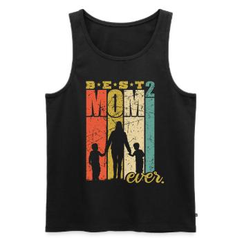 Best Mom ever zweifache Mutter Mama 2 Kinder - Männer Premium Bio Tank Top - Schwarz - Vorne - Michal (187cm)