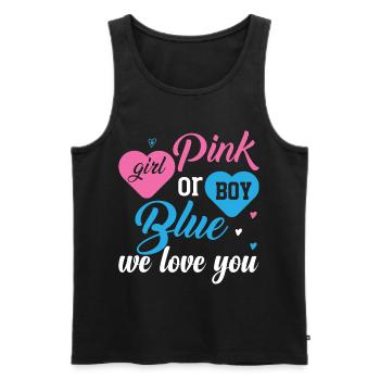 Pink or Blue Boy or Girl We Love You Design - Débardeur bio Premium Homme - noir - Devant - AI Model Male 178 light (178cm)