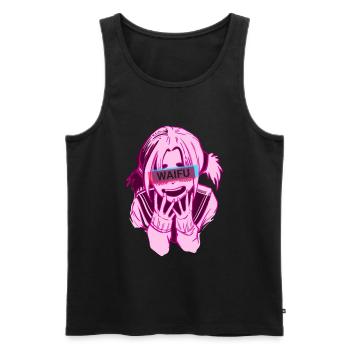 Manga Shirt Anime for Girls Waifu - Men's Premium Organic Tank Top - black - Front - AI Model Male 178 light (178cm)