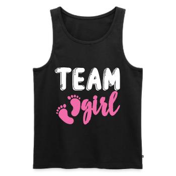 Team Girl Gender Reveal Design for growing parents - Men's Premium Organic Tank Top - black - Front - AI Model Male 178 light (178cm)