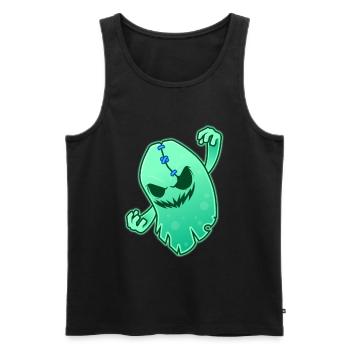 funny space ghost shirt - Men's Premium Organic Tank Top - black - Front - AI Model Male 178 light (178cm)